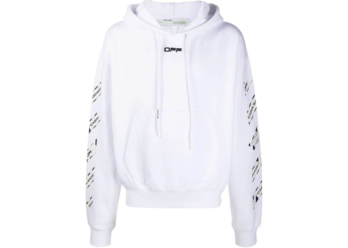 OFF-WHITE Airport Tape Arrows Diag Hoodie White