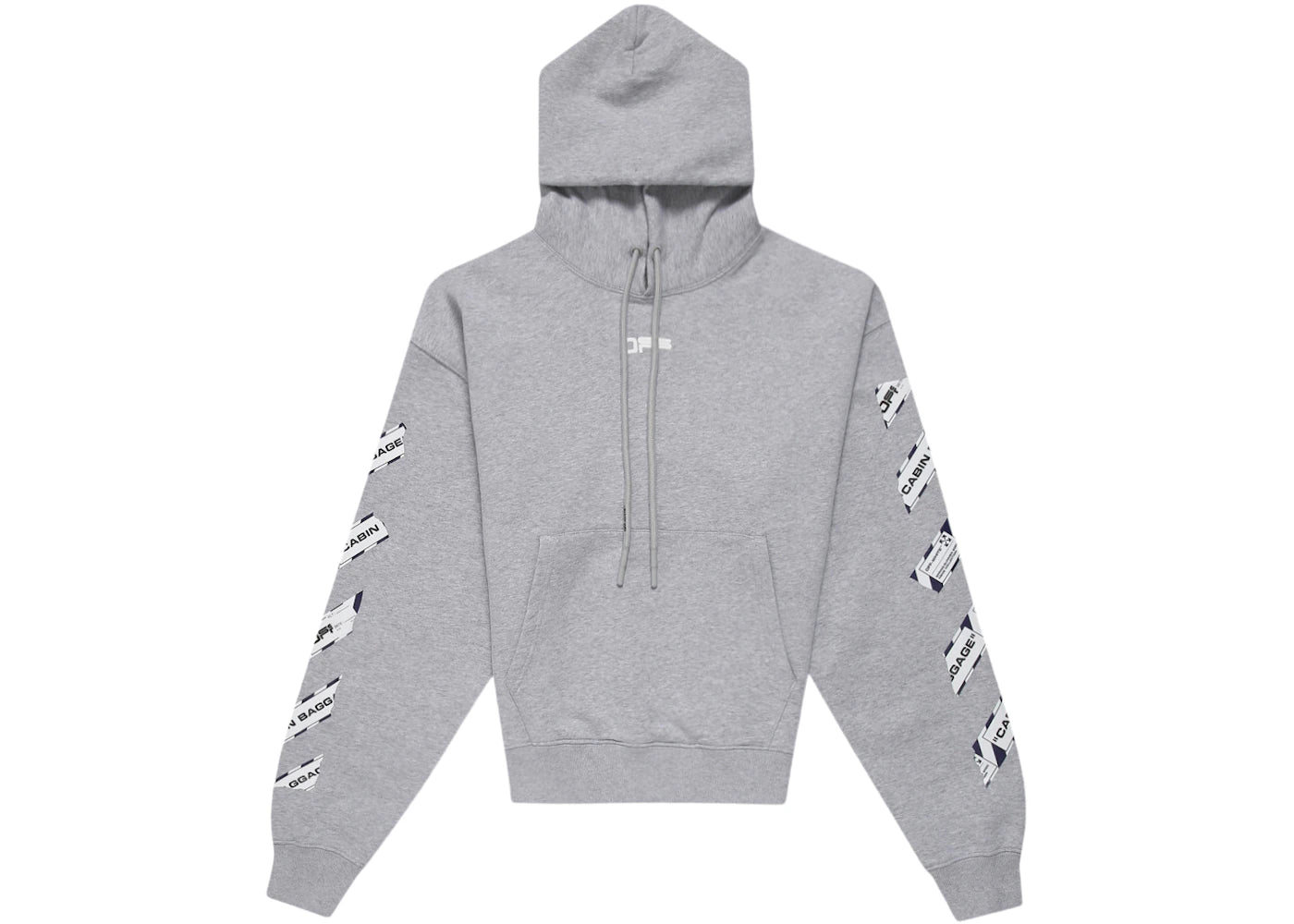 OFF-WHITE Airport Tape Arrows Diag Over Hoodie Melange Grey/Multicolor