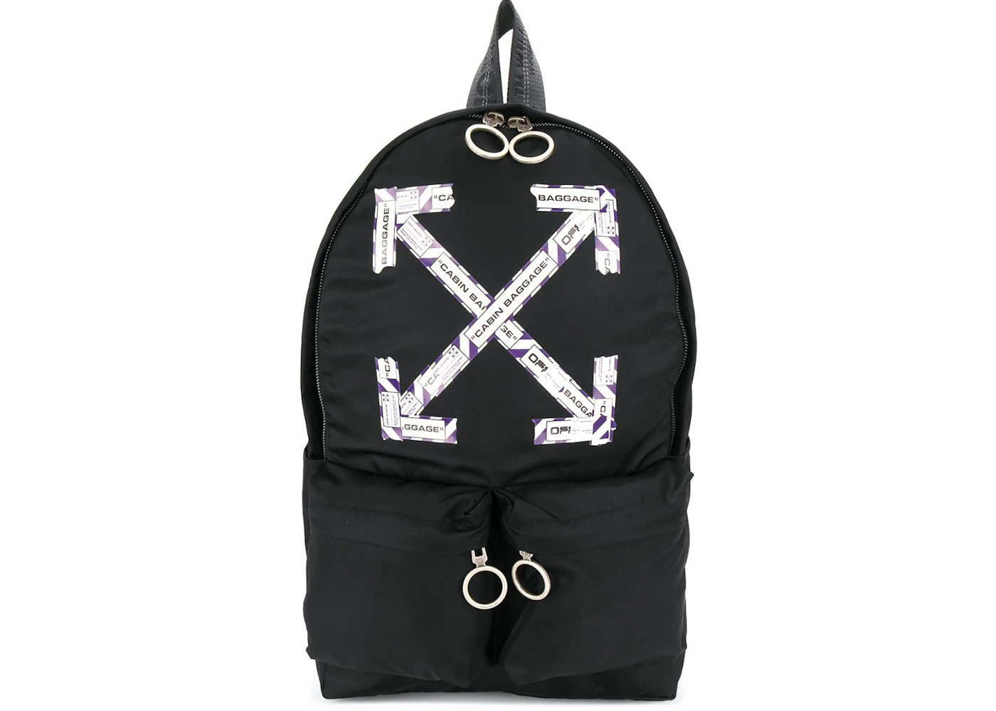 OFF-WHITE Airport Tape Diagonal Arrows Backpack Black/Purple