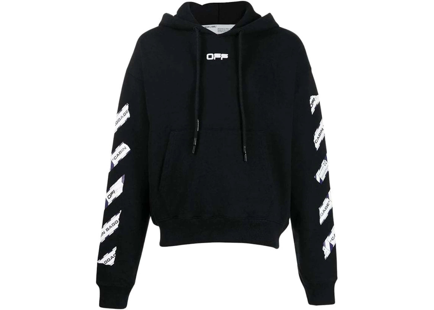 OFF-WHITE Airport Tape Slim Hoodie Black/Multicolor