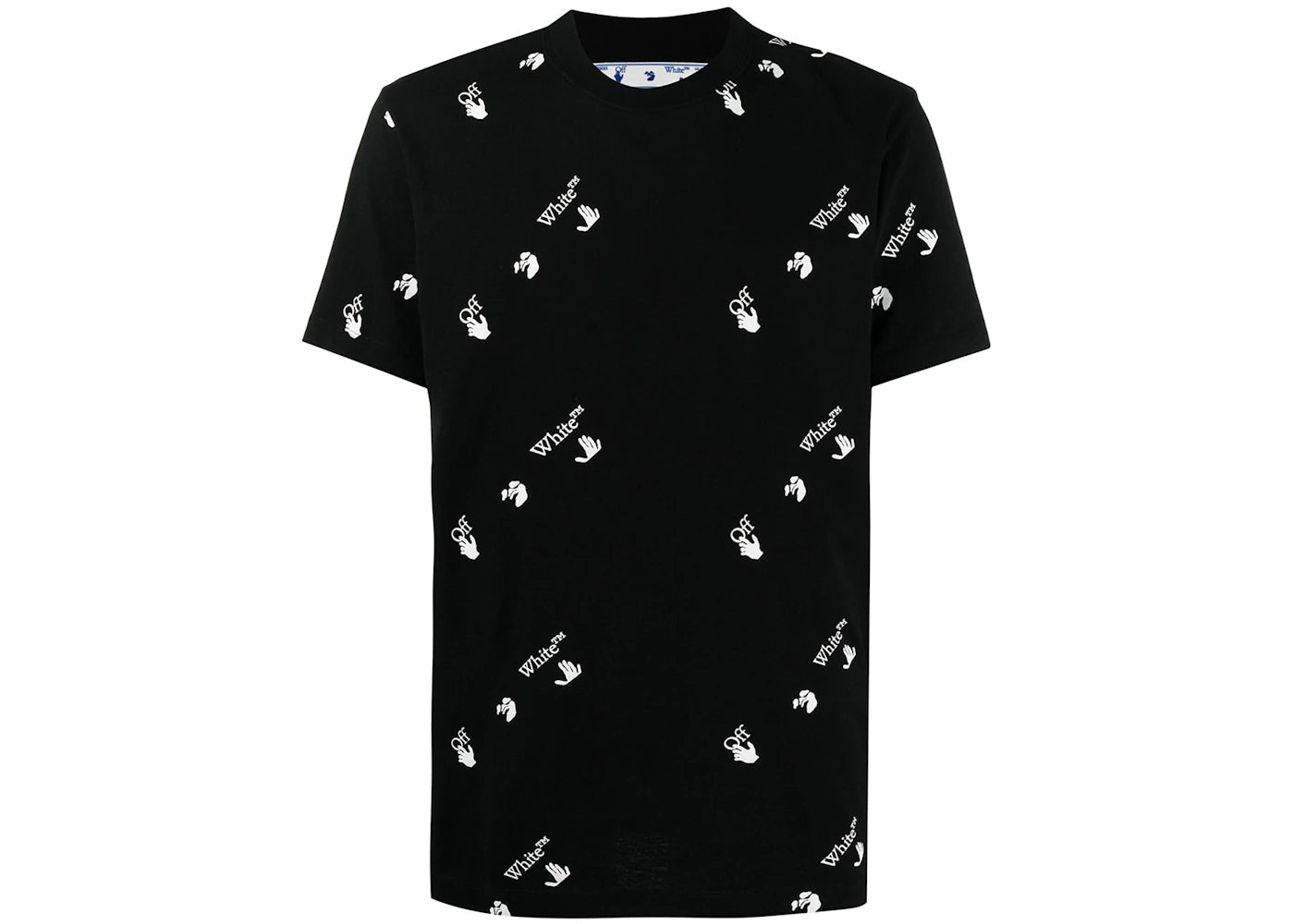 OFF-WHITE All Over Logo Print T-Shirt Black White