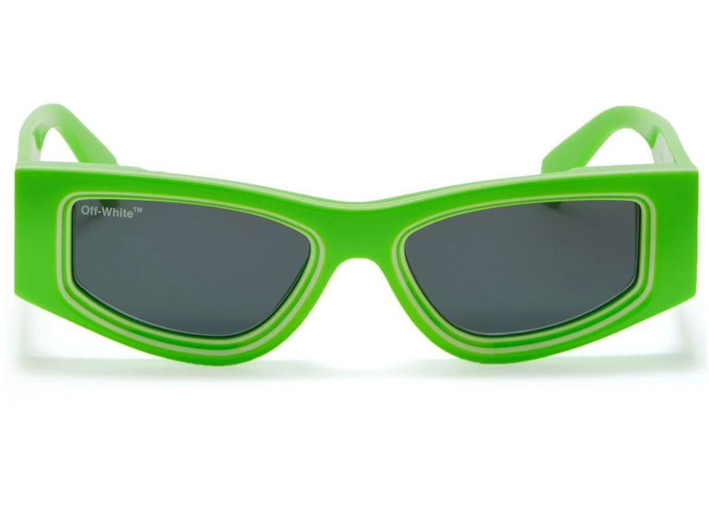 OFF-WHITE Andy Square Sunglasses Green/Grey (OERI047F22PLA0015907)