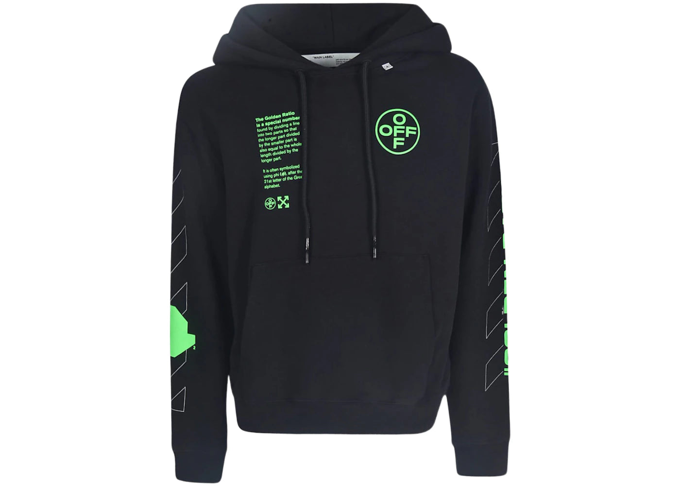 OFF-WHITE Arch Shapes Incompiuto Hoodie Black/Brilliant Green