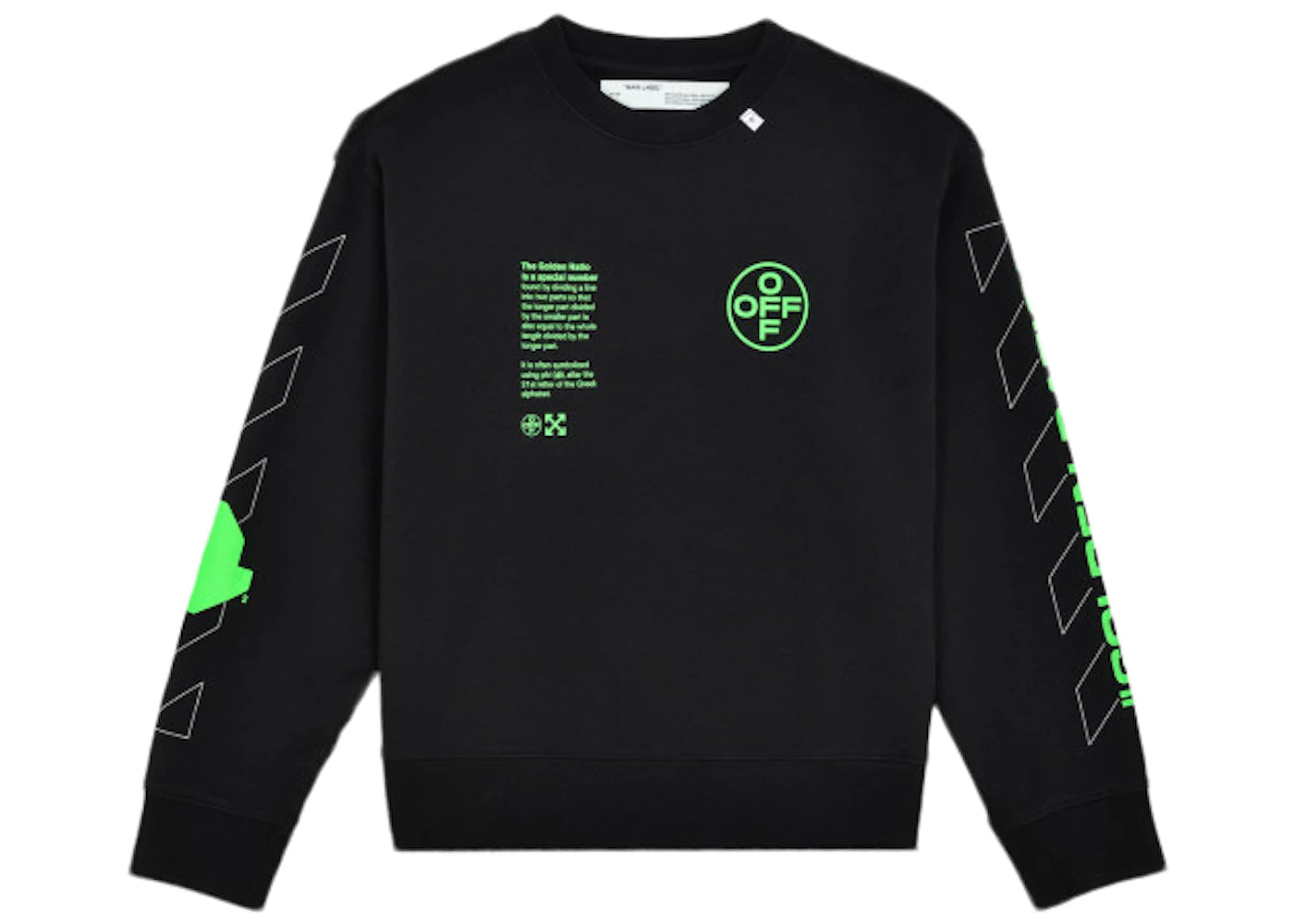 OFF-WHITE Arch Shapes Incompiuto Sweatshirt Black/Brilliant Green