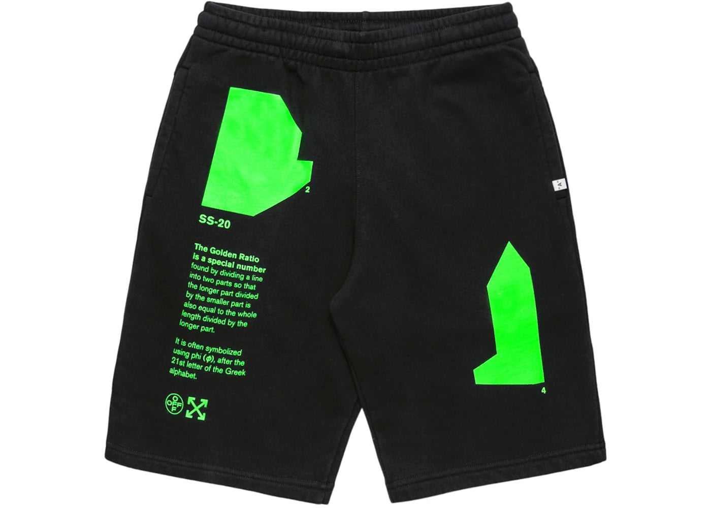 OFF-WHITE Arch Shapes Sweatshort Black/Brilliant Green