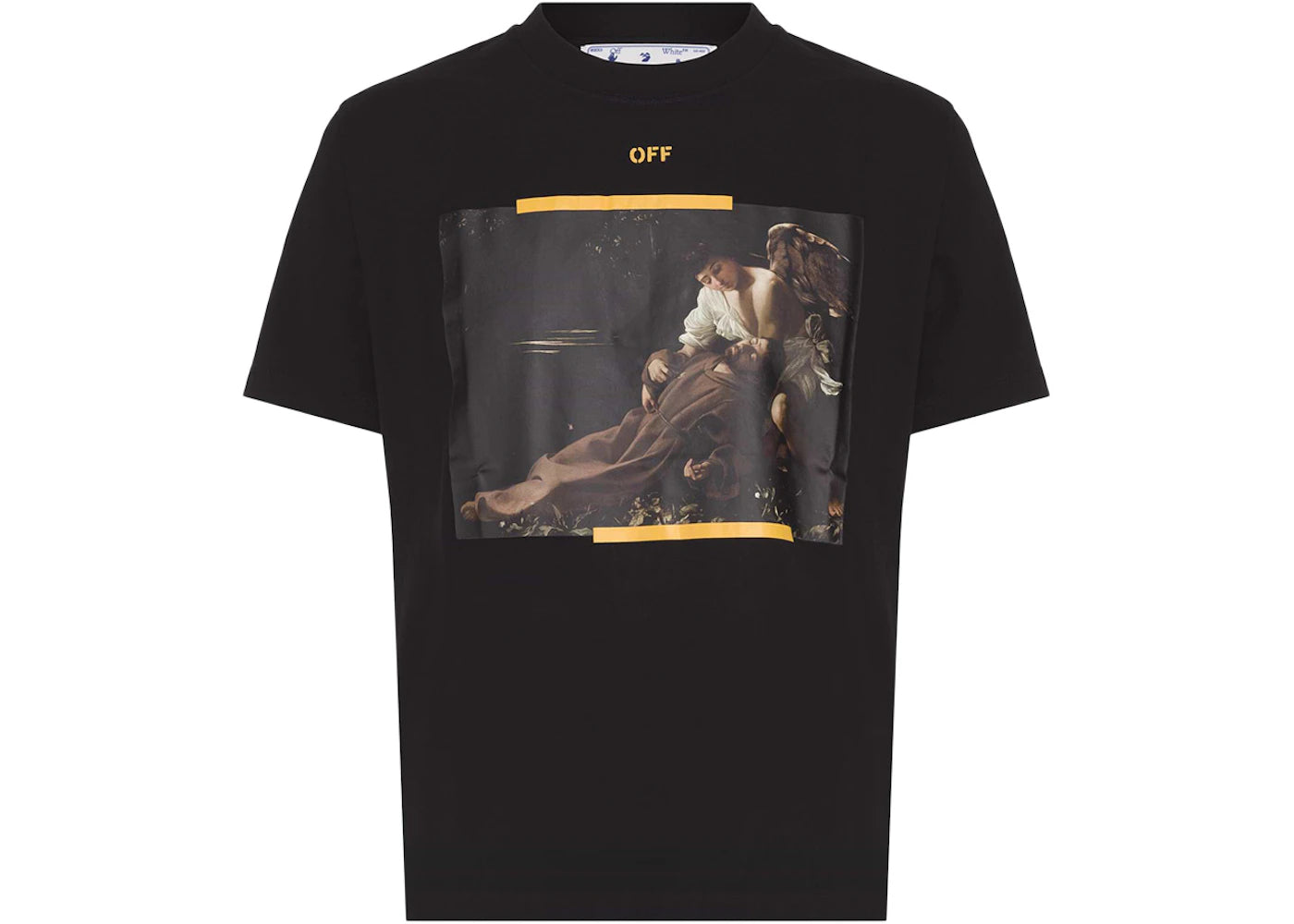 OFF-WHITE Arrow Caravaggio St. Fran Skate Slim Tee Black/Yellow/Multi