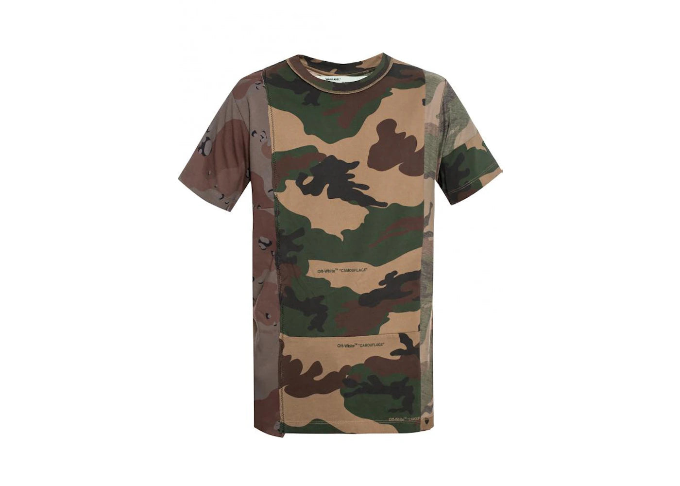 OFF-WHITE Arrow Logo Spliced Tee Multi Camo