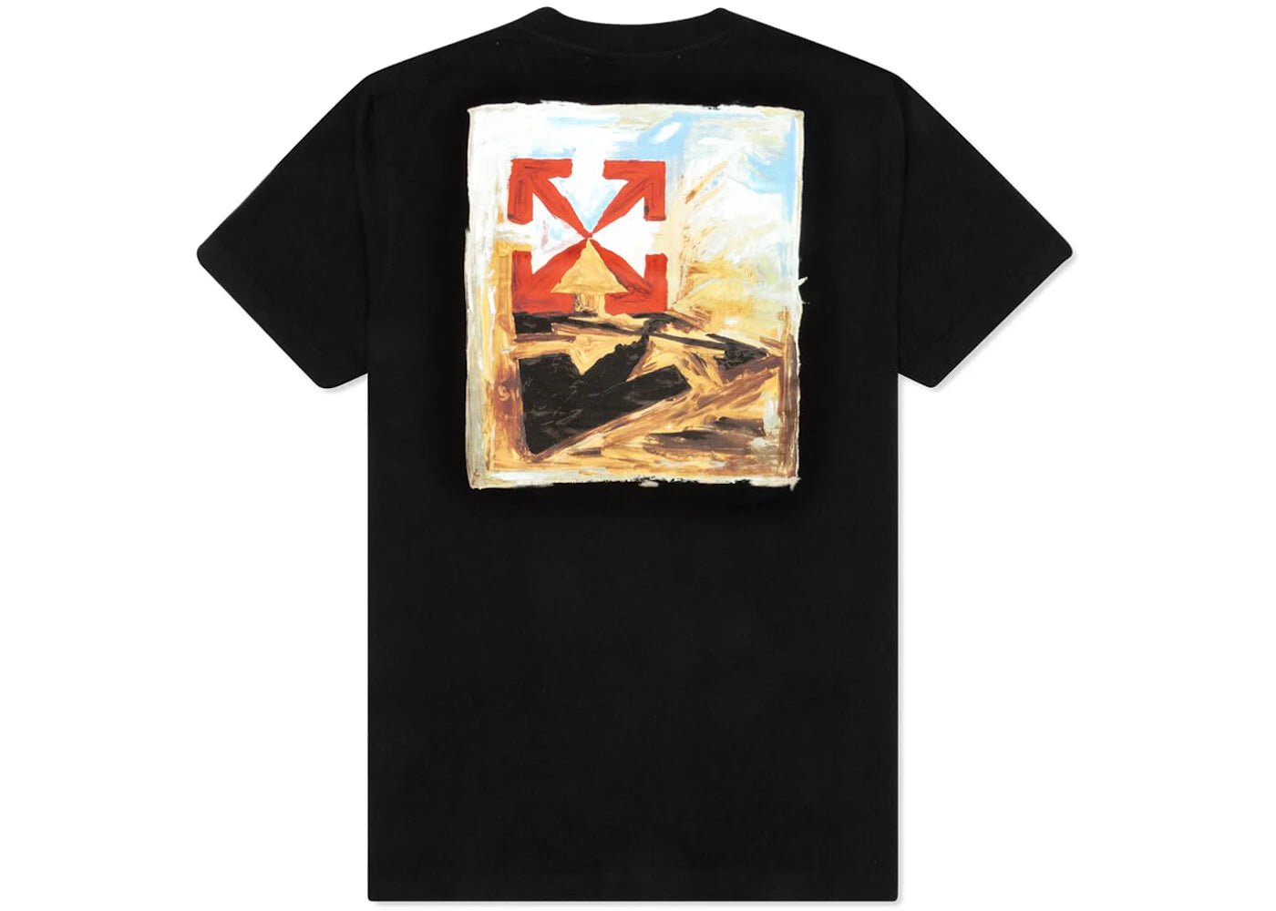 OFF-WHITE Arrow On Canvas Print Tee Black