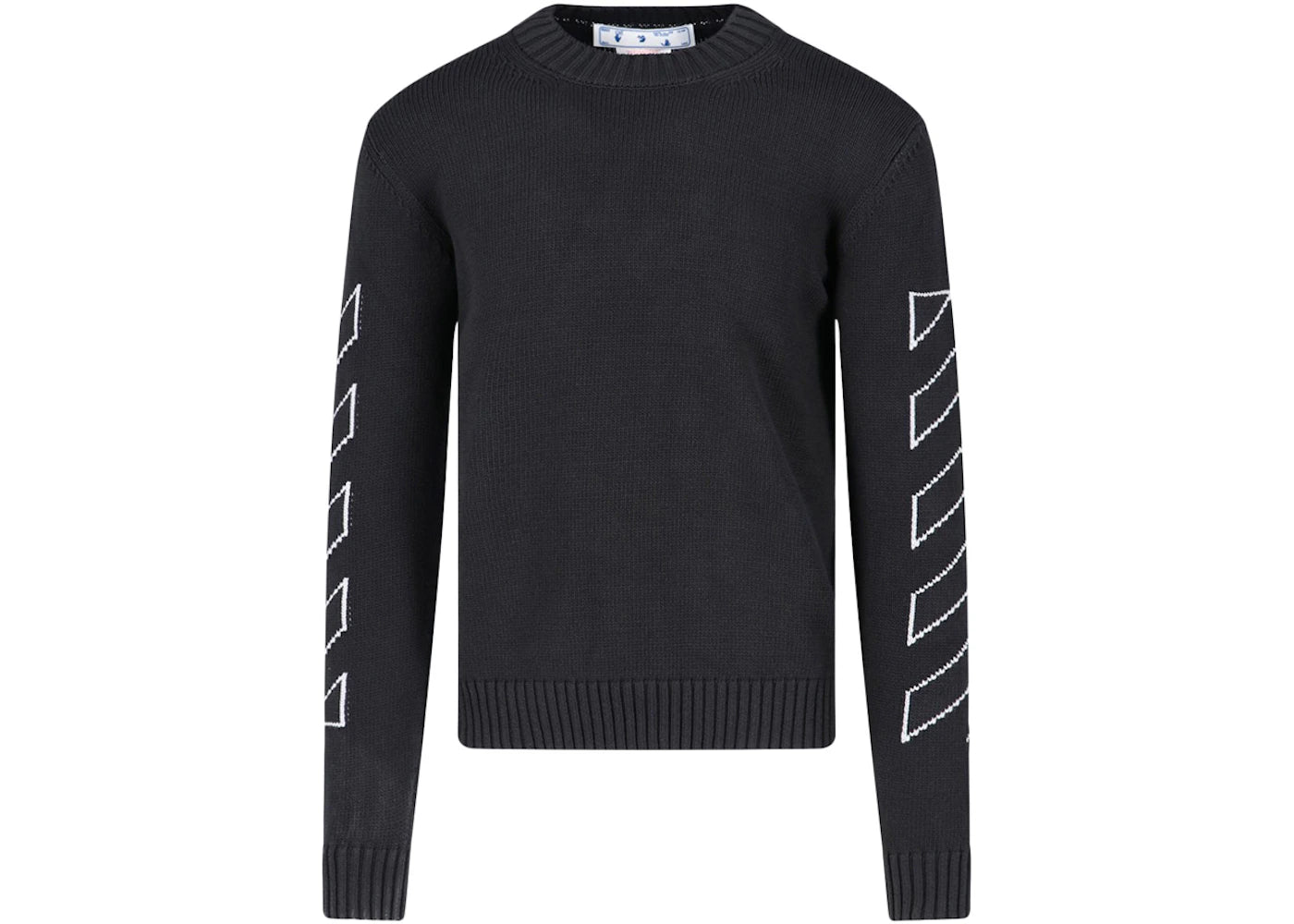 OFF-WHITE Arrow Outline Print Crewneck Knit Sweater Black