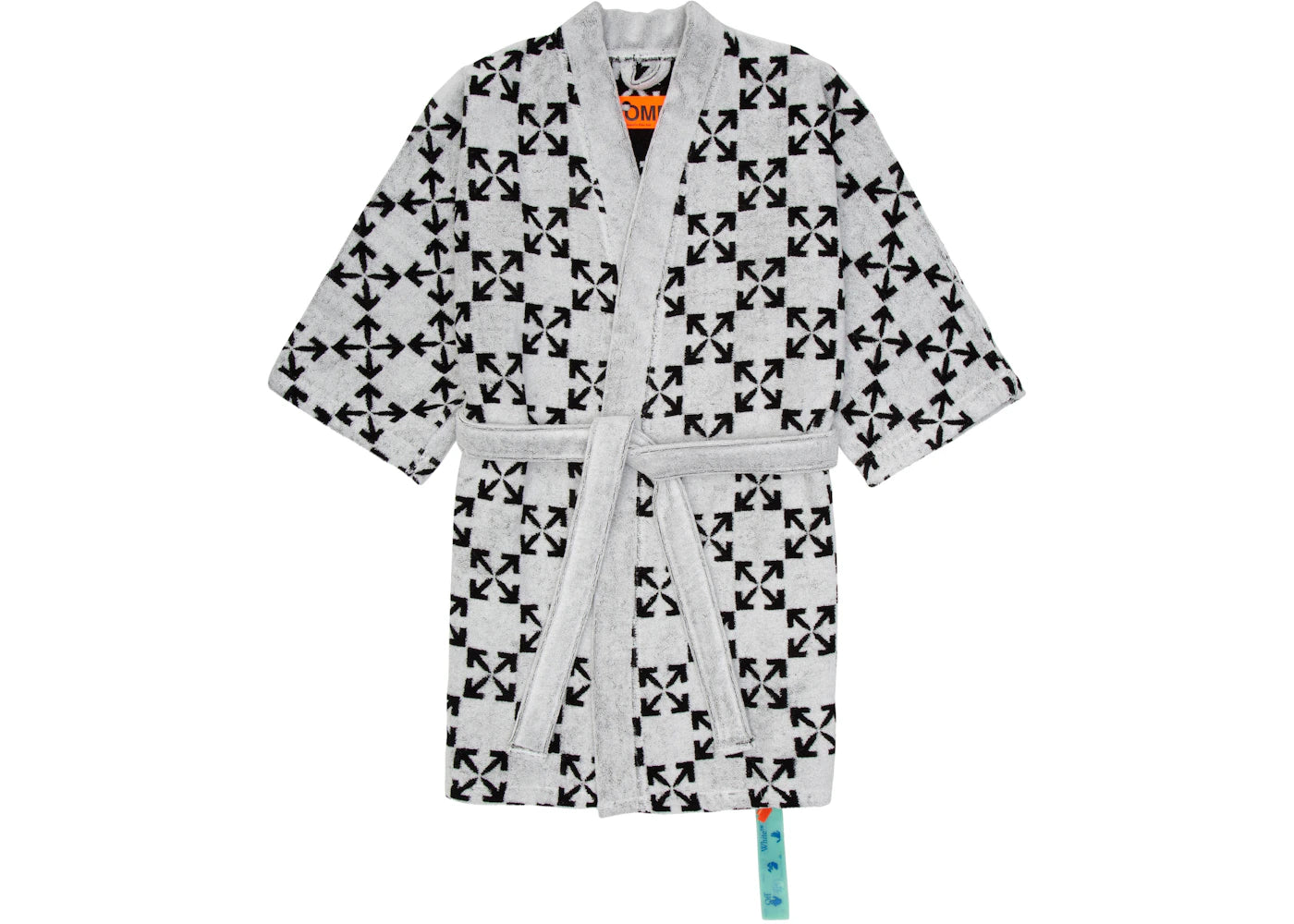 OFF-WHITE Arrow Pattern Bathrobe White/Black