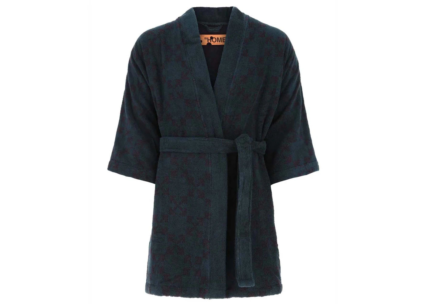 OFF-WHITE Arrow Pattern Dark Irish Aubergine Bathrobe Green