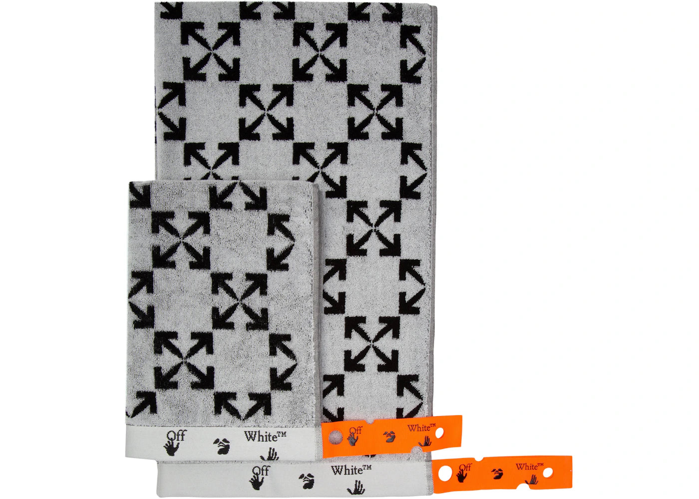 OFF-WHITE Arrow Pattern Towel Set White/Black