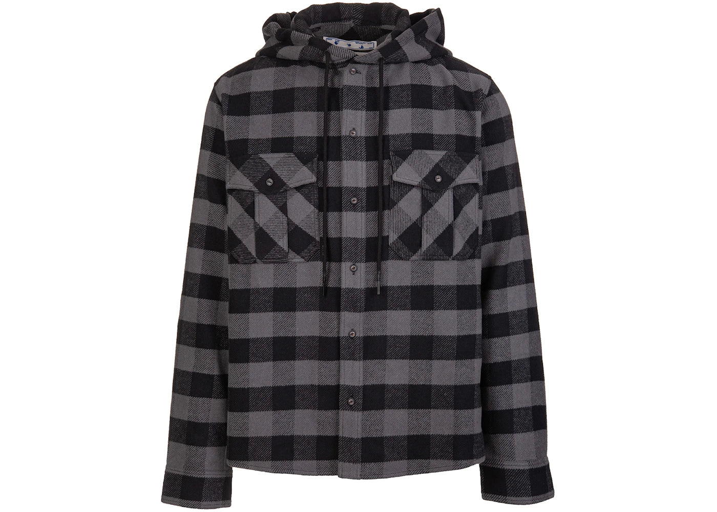 OFF-WHITE Arrows Check Hoodie Shirt Grey Black