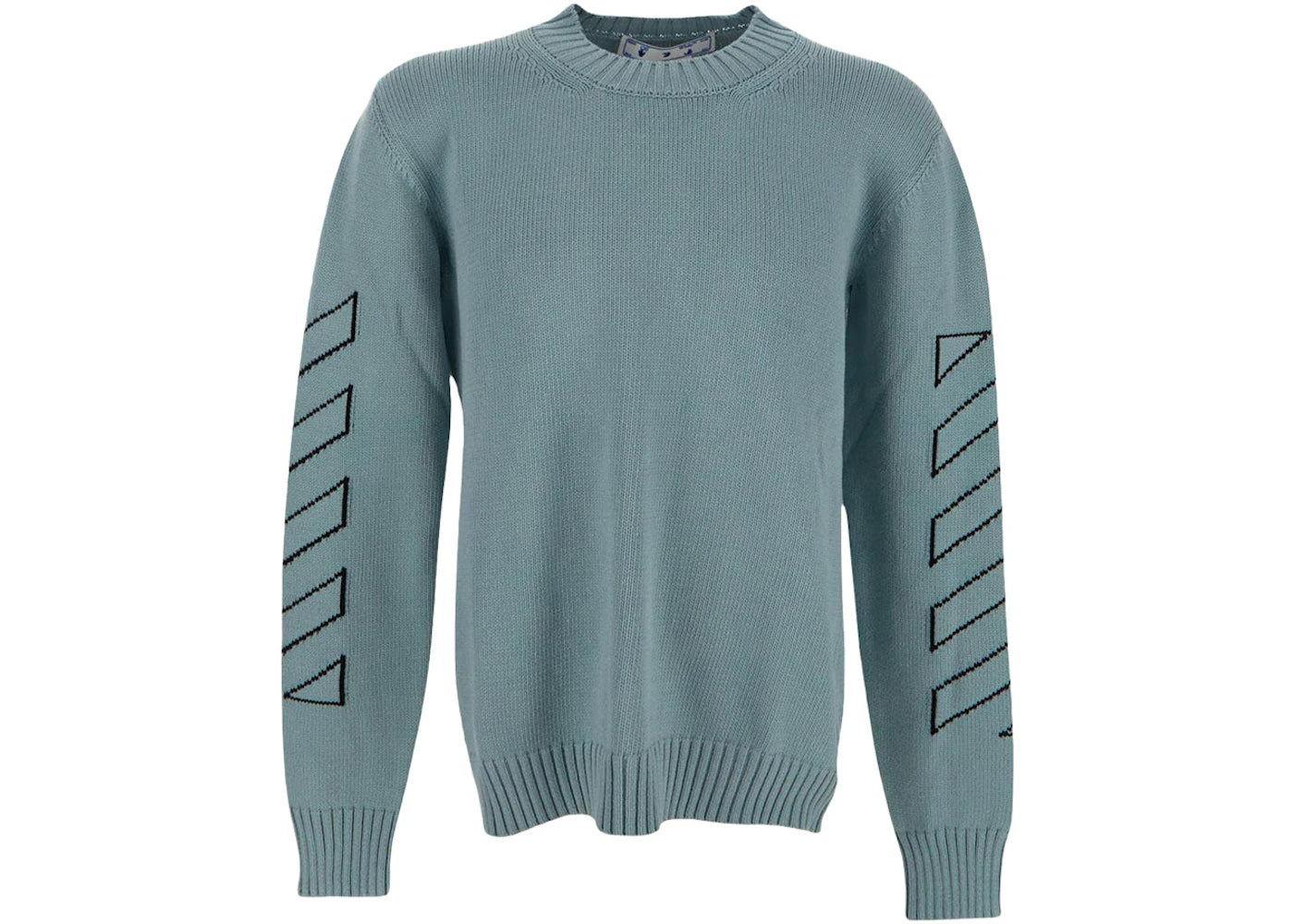 OFF-WHITE Arrows Diag Outline Intarsia Knit Sweater Light Green