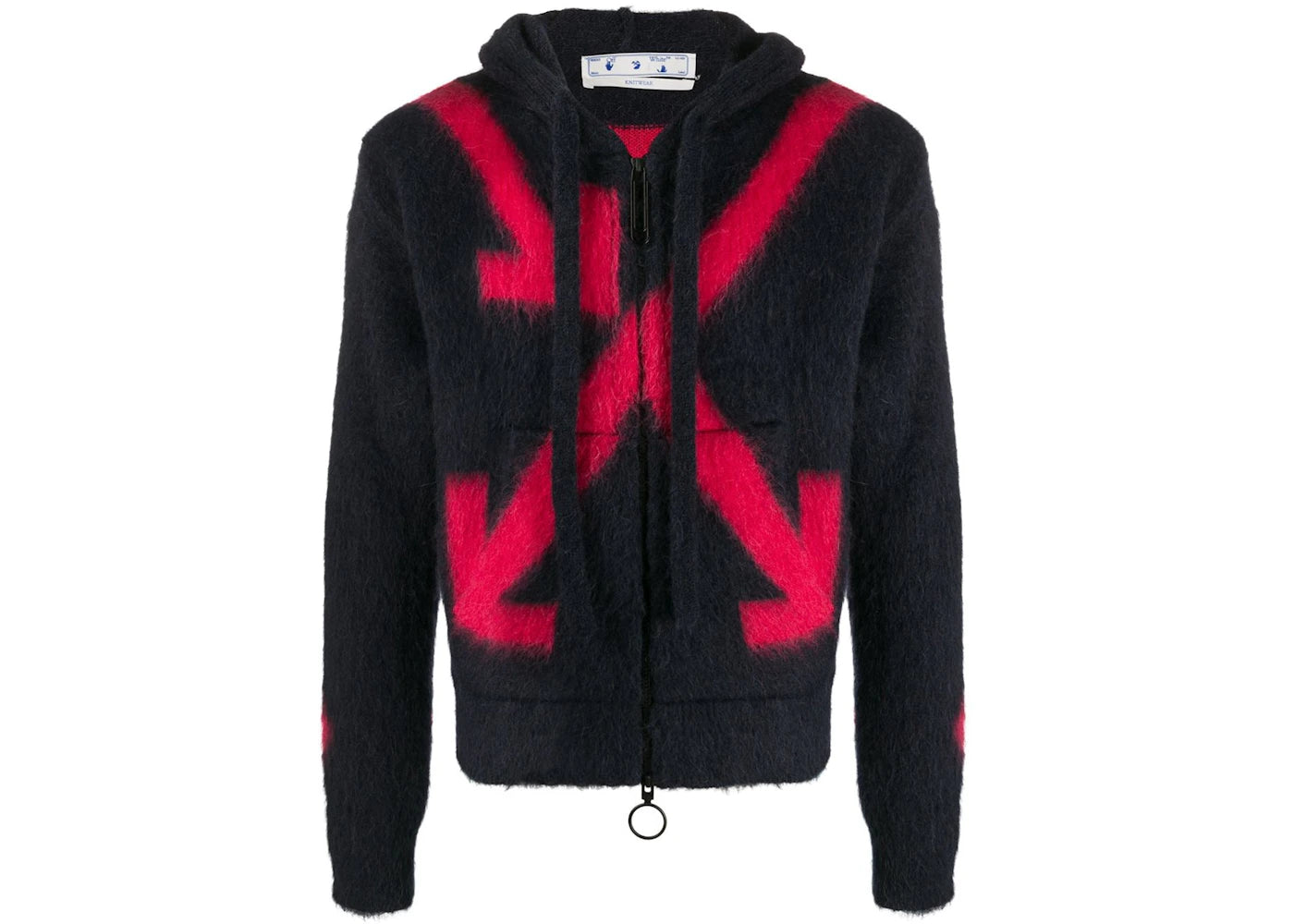 OFF-WHITE Arrows Fuzzy Hoodie Dark Grey/Red