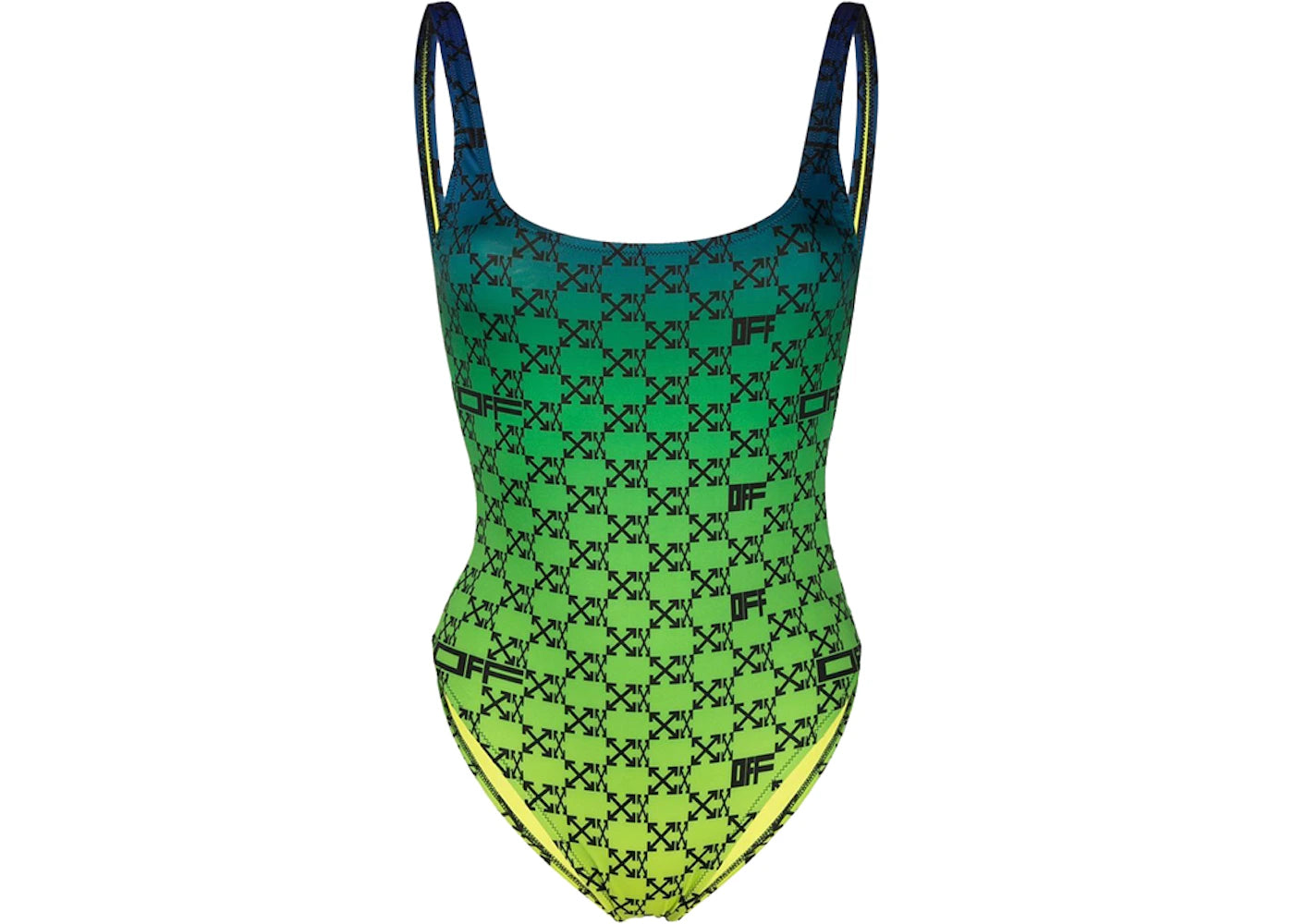 OFF-WHITE Arrows Gradient One Piece Swimsuit Green/Yellow