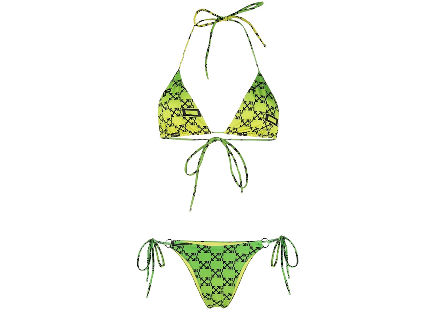 OFF-WHITE Arrows Gradient Two Piece Swimsuit Green/Yellow