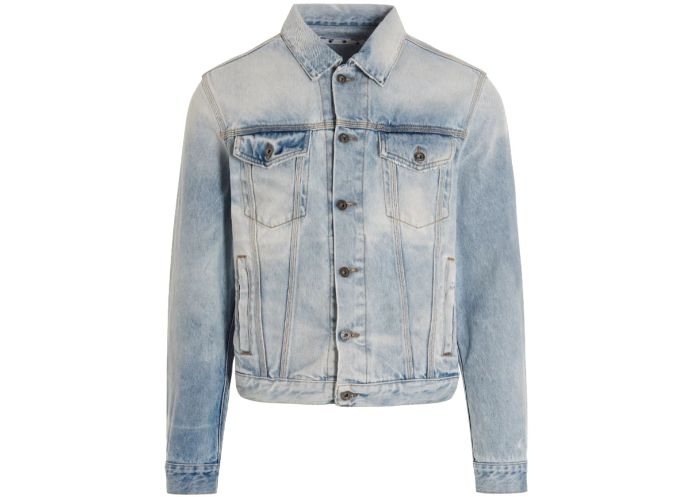 OFF-WHITE Arrows Print Denim Jacket Pale Blue