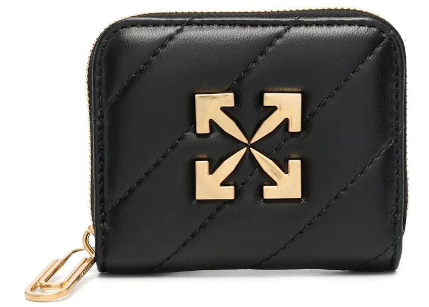 OFF-WHITE Arrows Quilted Leather Wallet Black