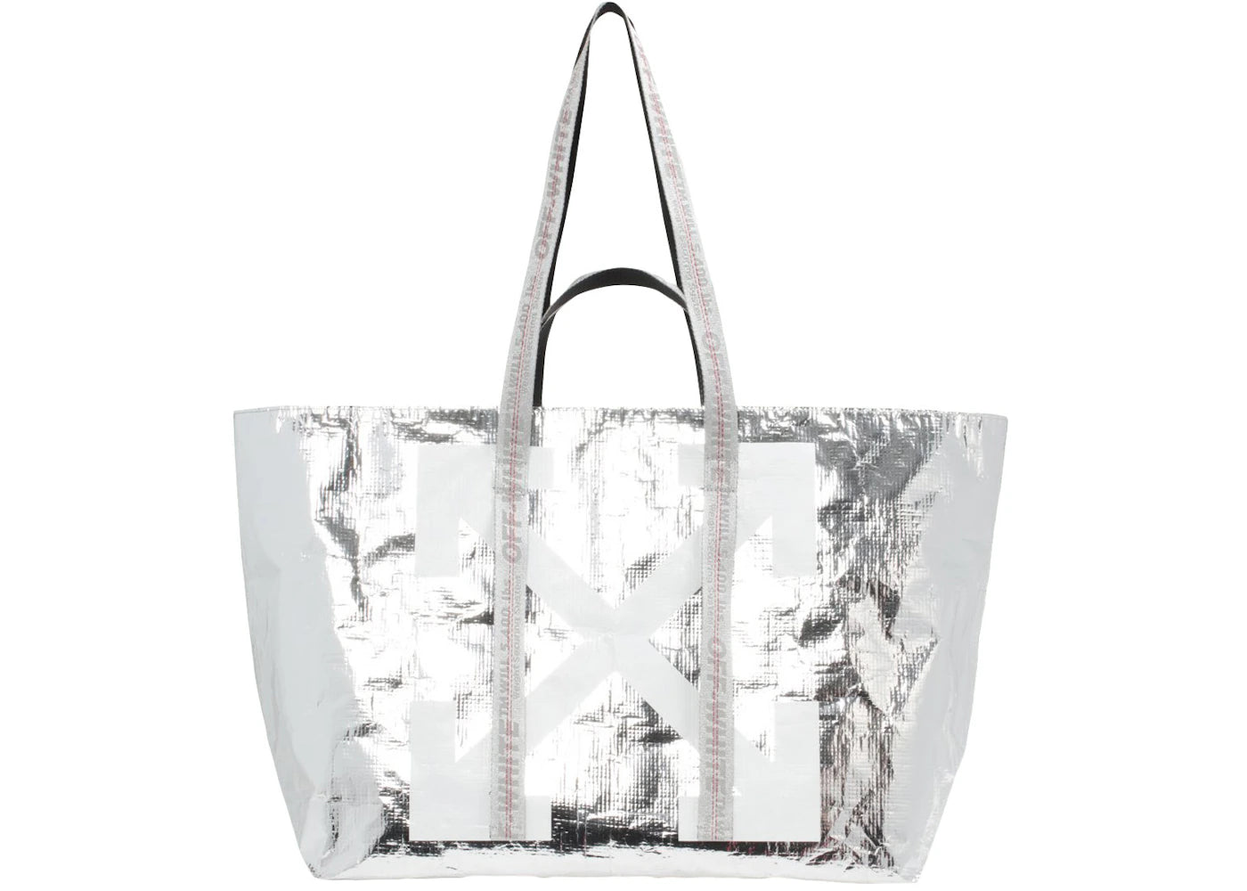 OFF-WHITE Arrows Tote Bag Silver White