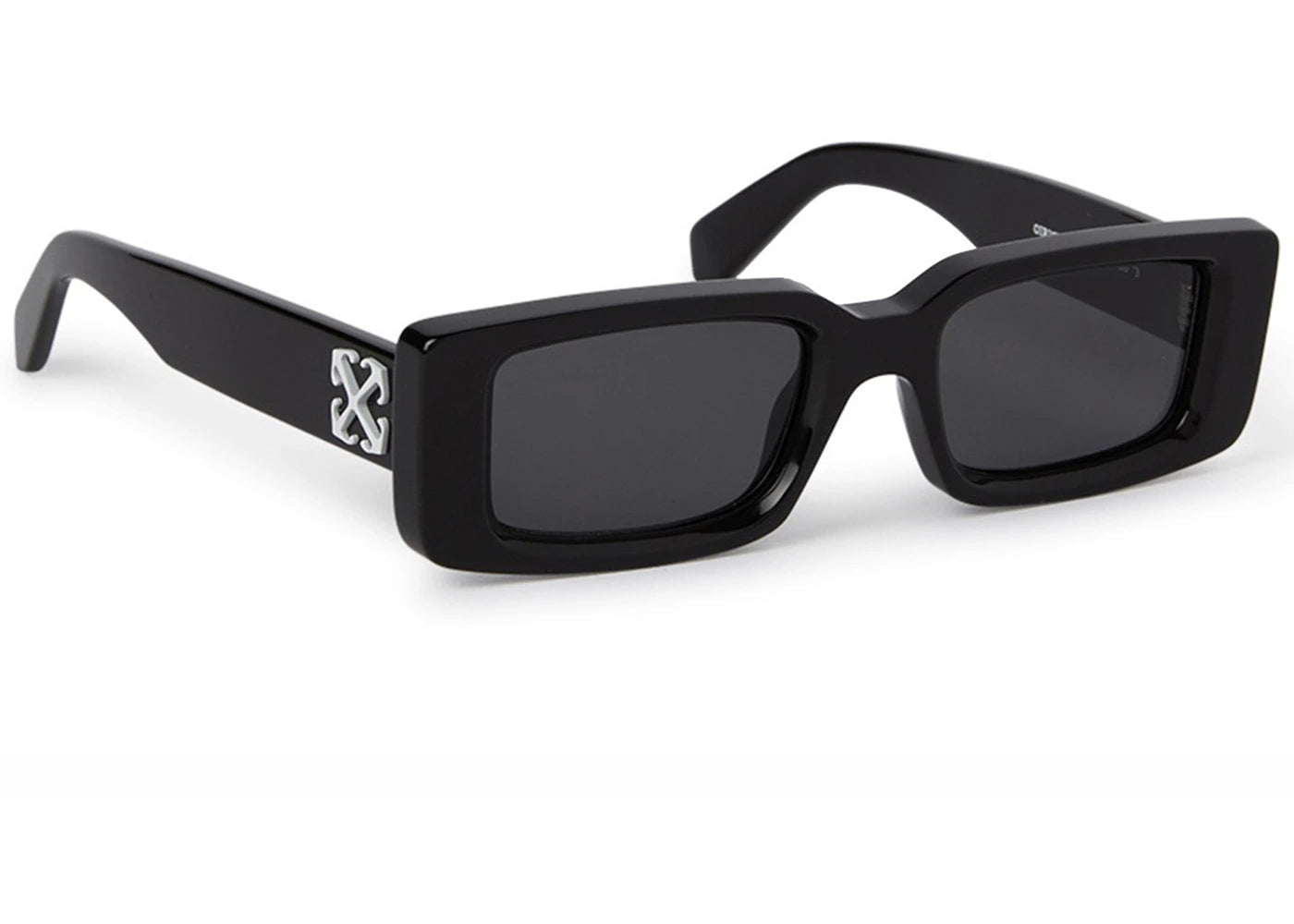 OFF-WHITE Arthur Rectangle Sunglasses Black/Dark Grey (OERI127S24PLA0011007-FR)