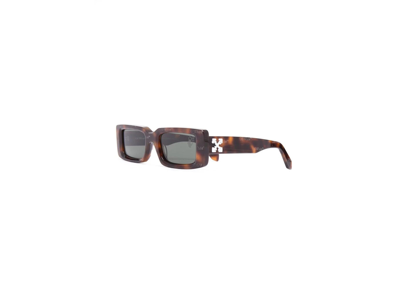 OFF-WHITE Arthur Square Frame Sunglasses Havana Brown/White/Grey (OWRI023R21PLA0016001)