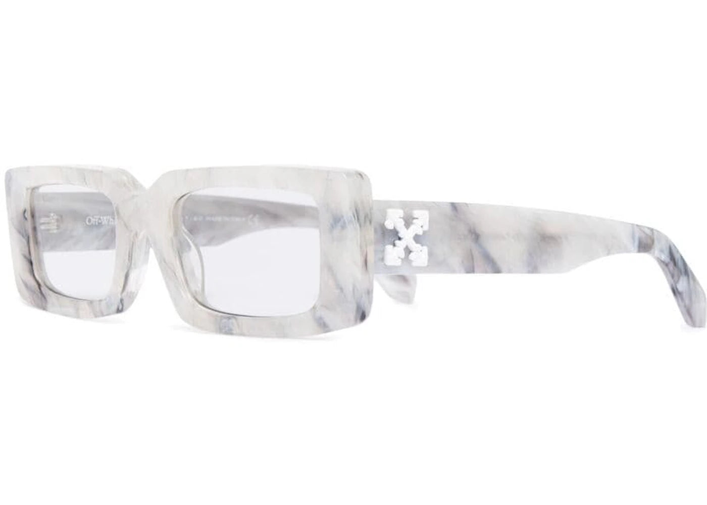 OFF-WHITE Arthur Square Frame Sunglasses Light Grey Marble/White (OWRI023R21PLA0010501)