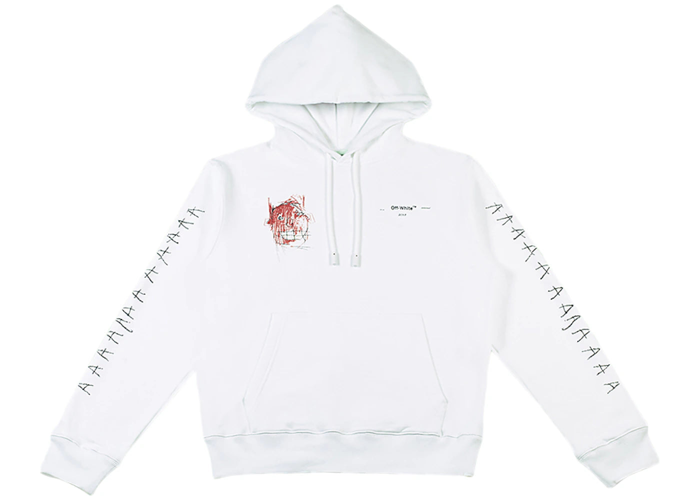 OFF-WHITE Basquiat Graphic Hoodie White/Black/Red