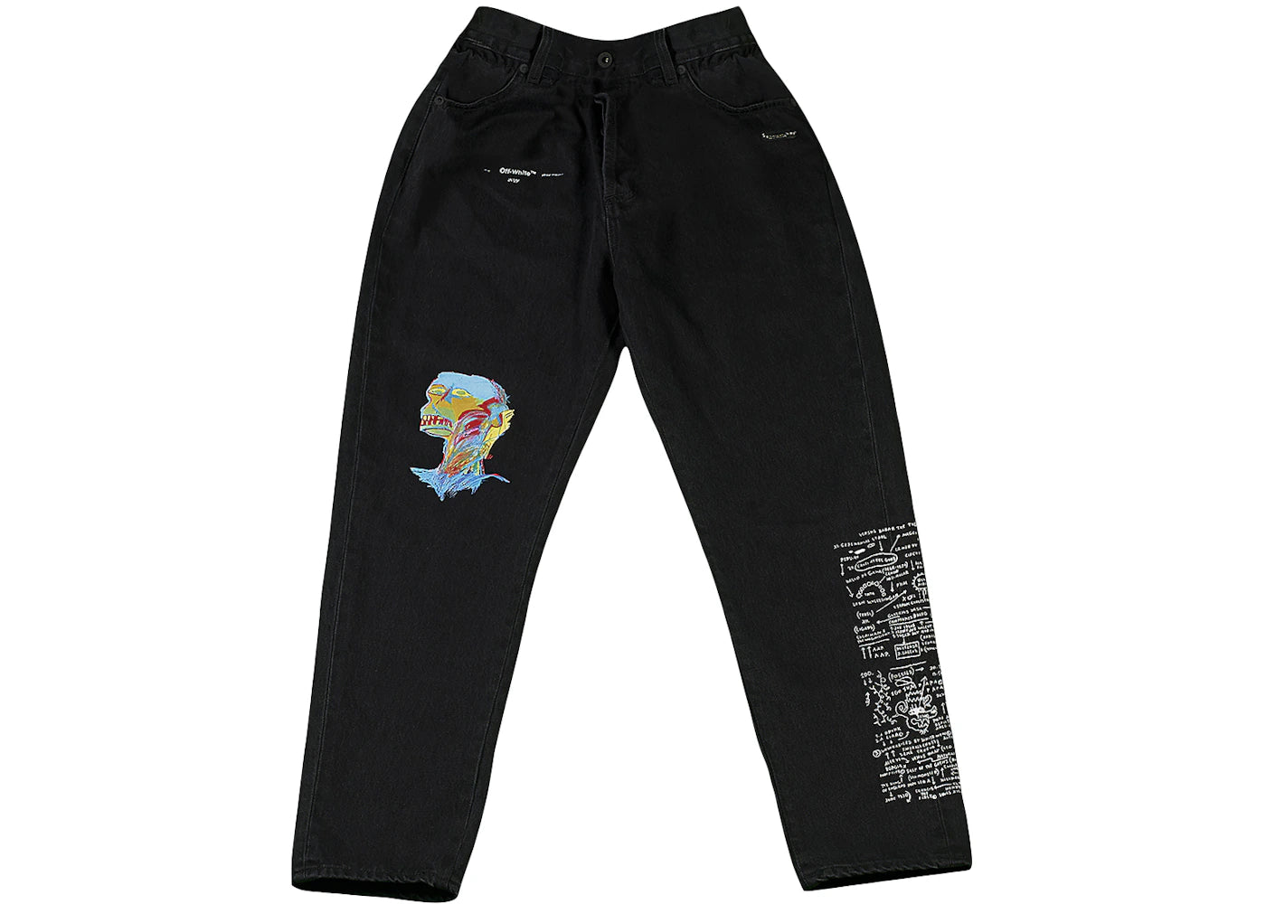 OFF-WHITE Basquiat Low Crotch Denim Jeans Black/Multicolor