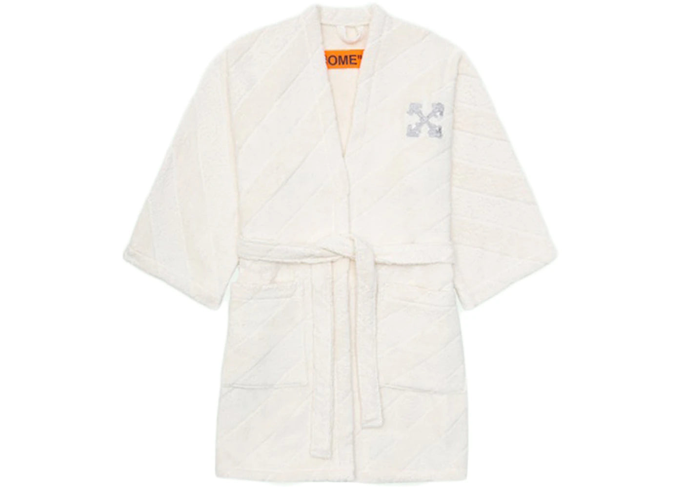 OFF-WHITE "Home" Bathrobe White/Ice Grey