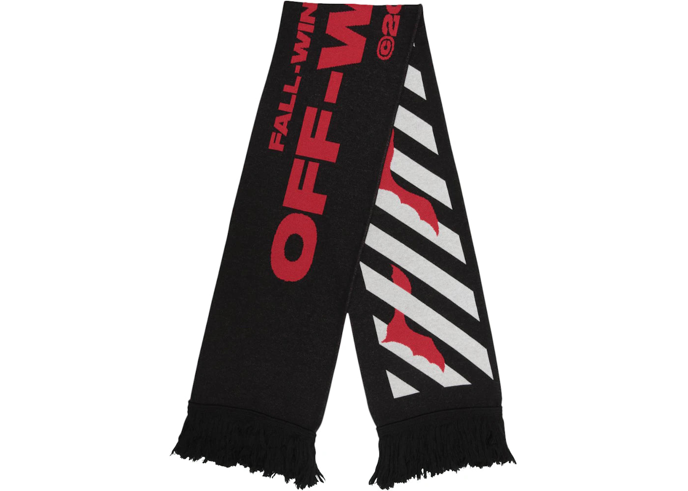 OFF-WHITE Bats Scarf Black/White/Red