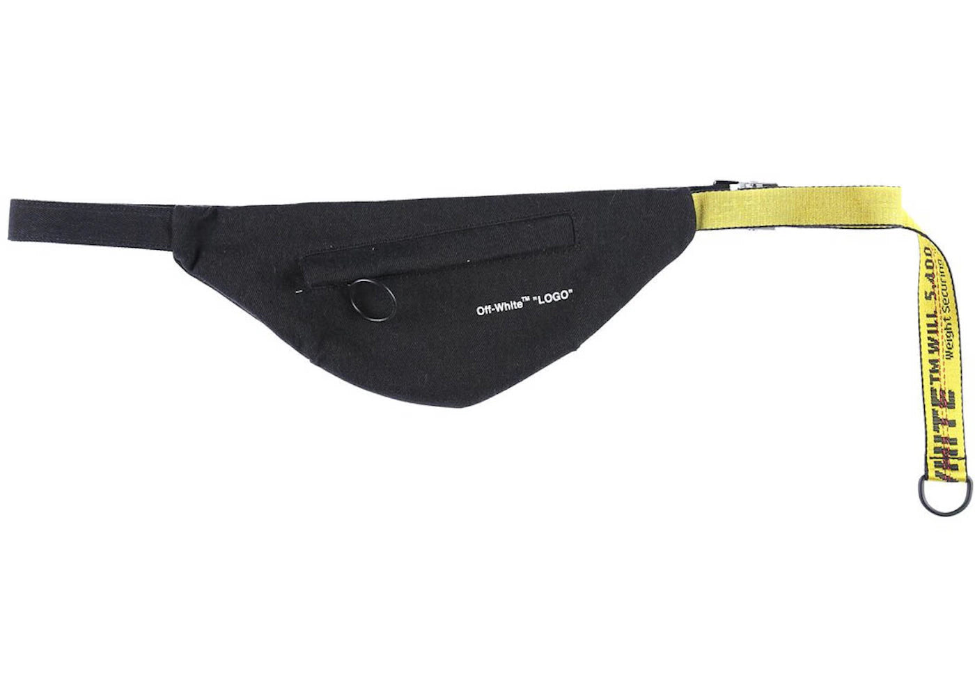 OFF-WHITE Belt Bag Denim Black Stitching Vintage Black Yellow