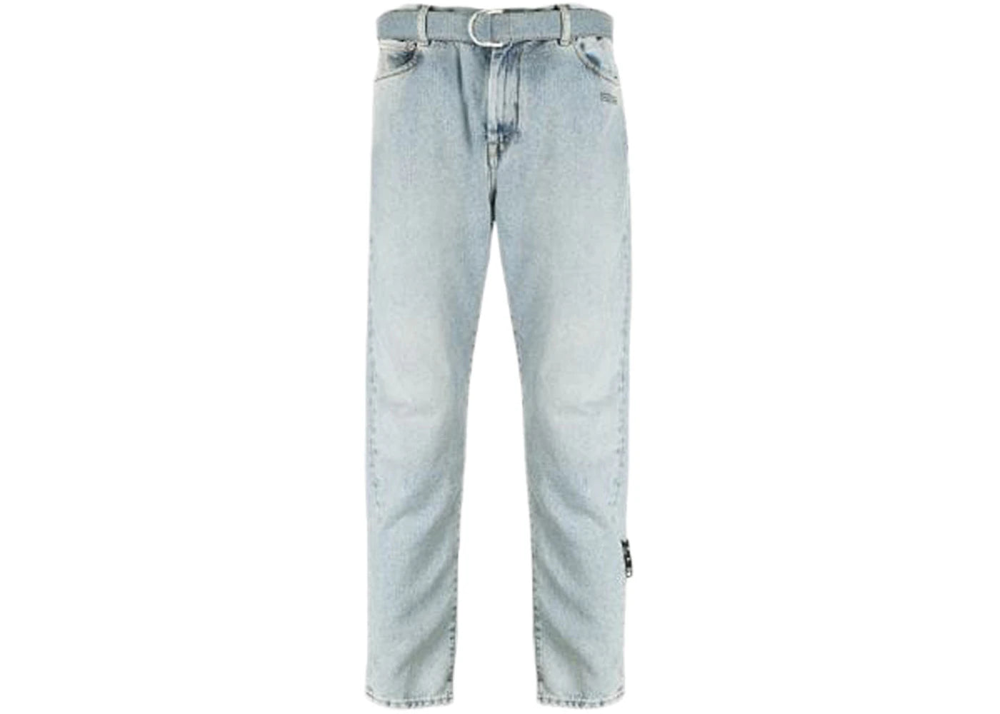 OFF-WHITE Belted Low Rise Slim Fit Jeans Washed Blue