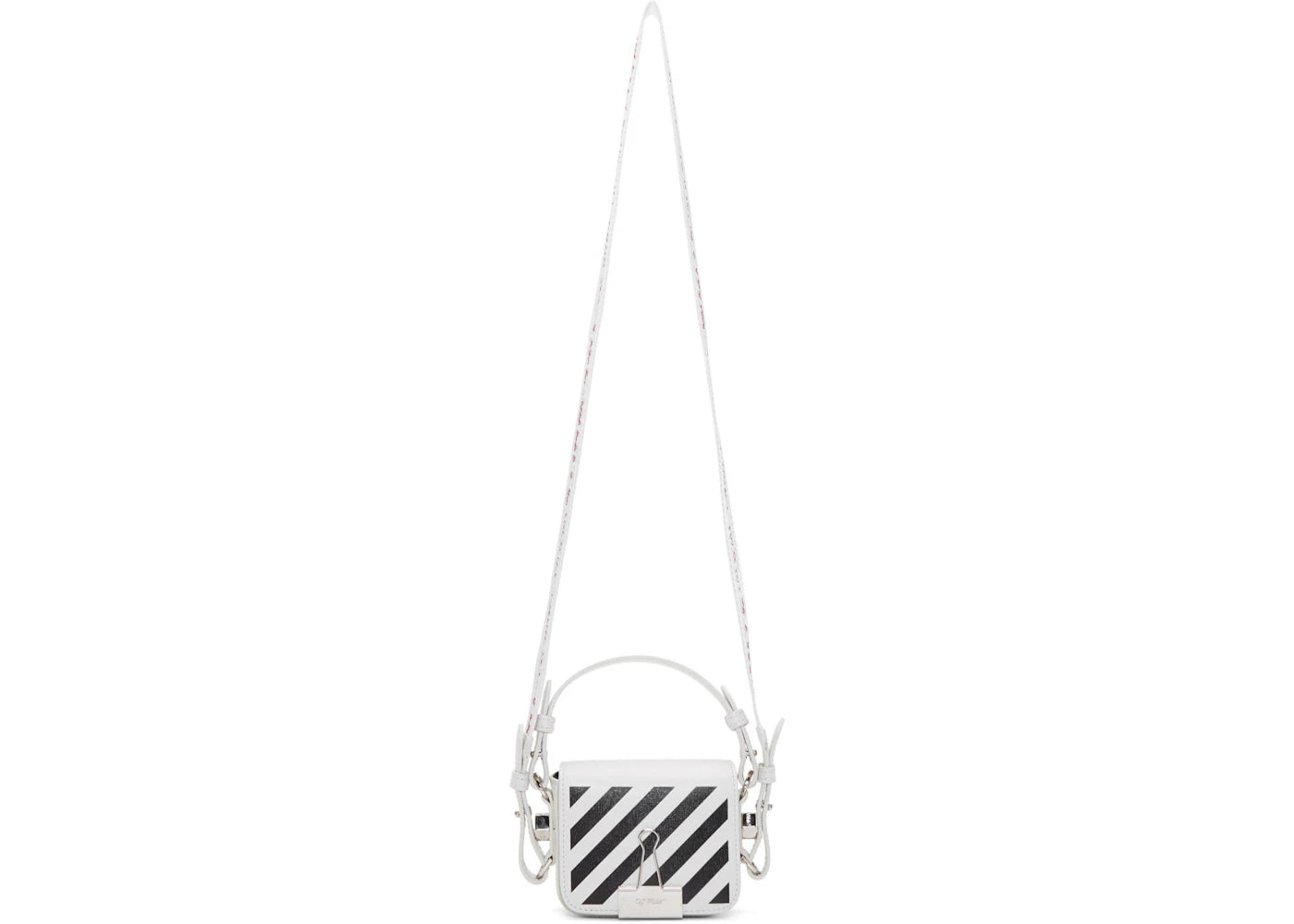 OFF-WHITE Binder Clip Bag Diag Baby White Black