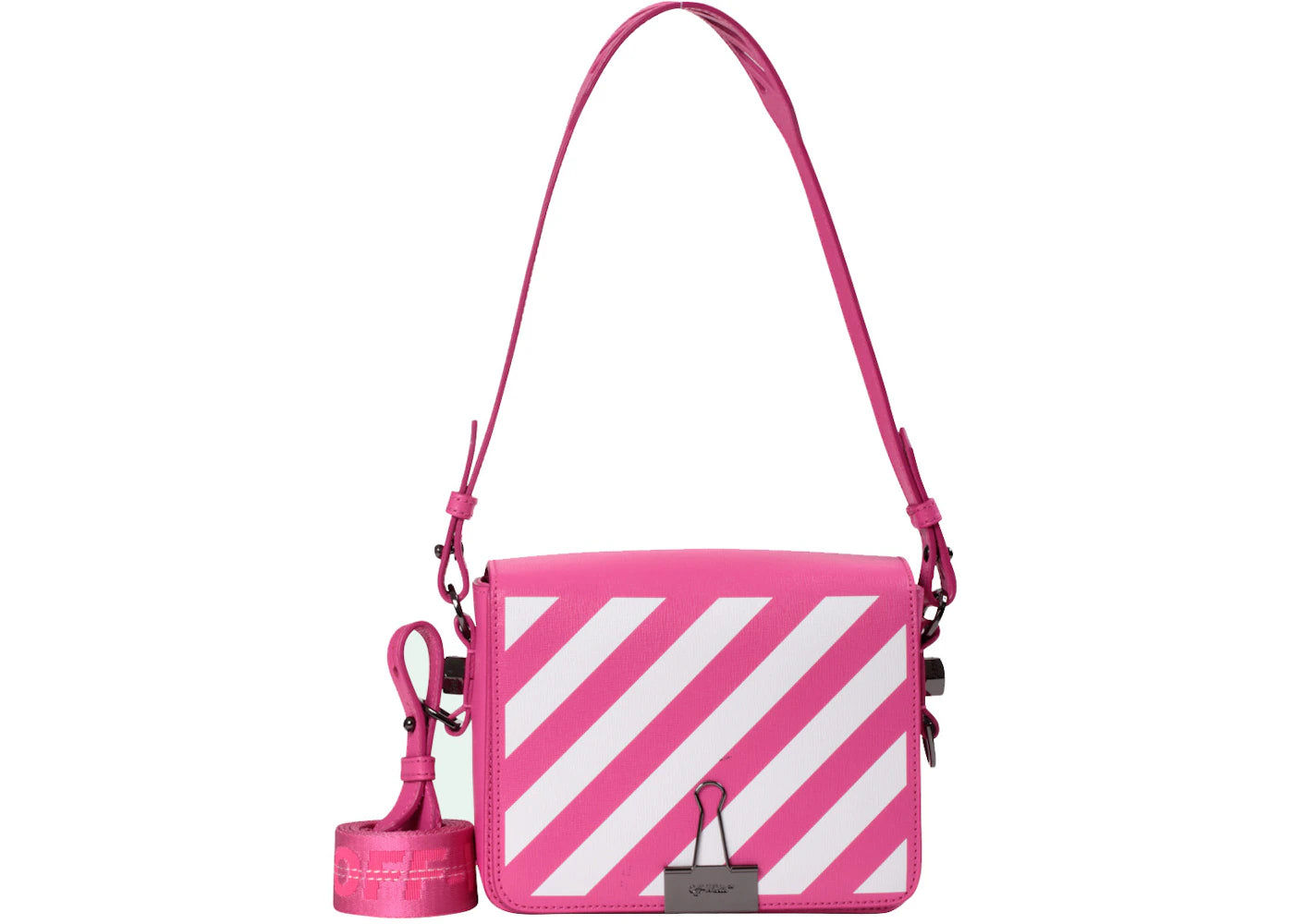 OFF-WHITE Binder Clip Bag Diag Fuchsia White