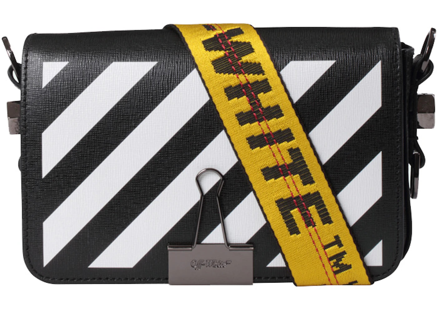 OFF-WHITE Binder Clip Bag Diag Mini Black White Yellow