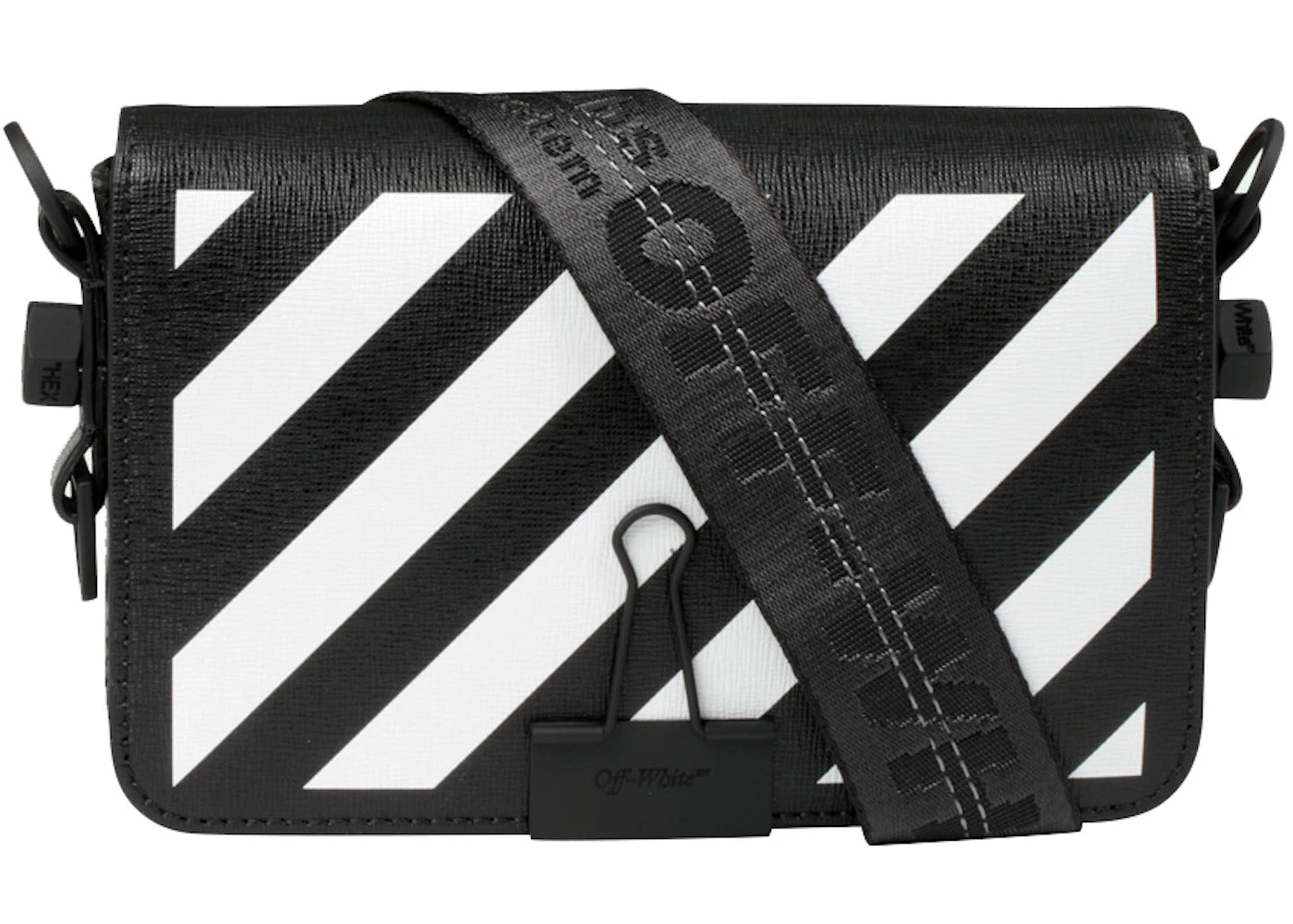 OFF-WHITE Binder Clip Bag Diag Mini Black White