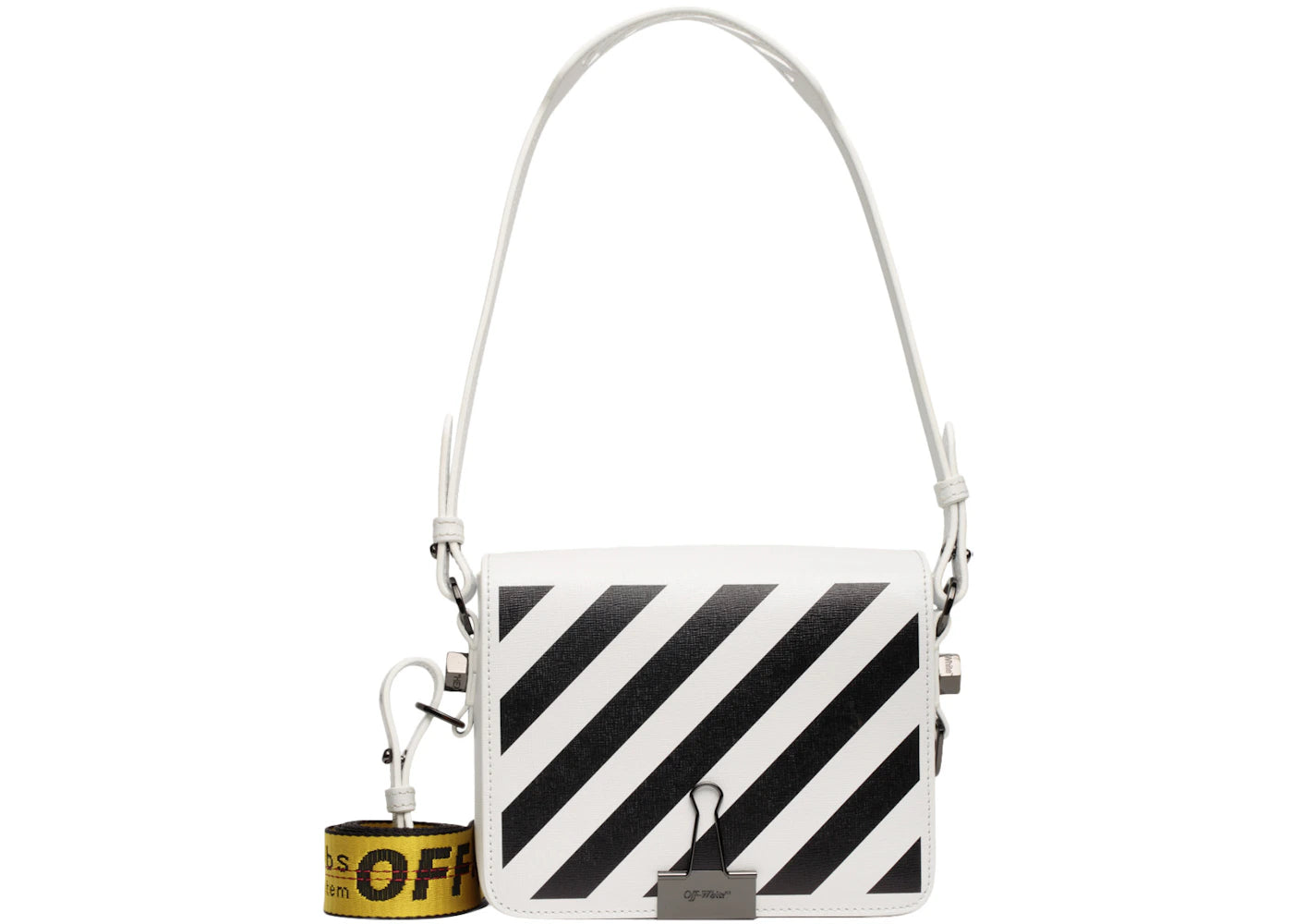 OFF-WHITE Binder Clip Bag Diag White Black Yellow