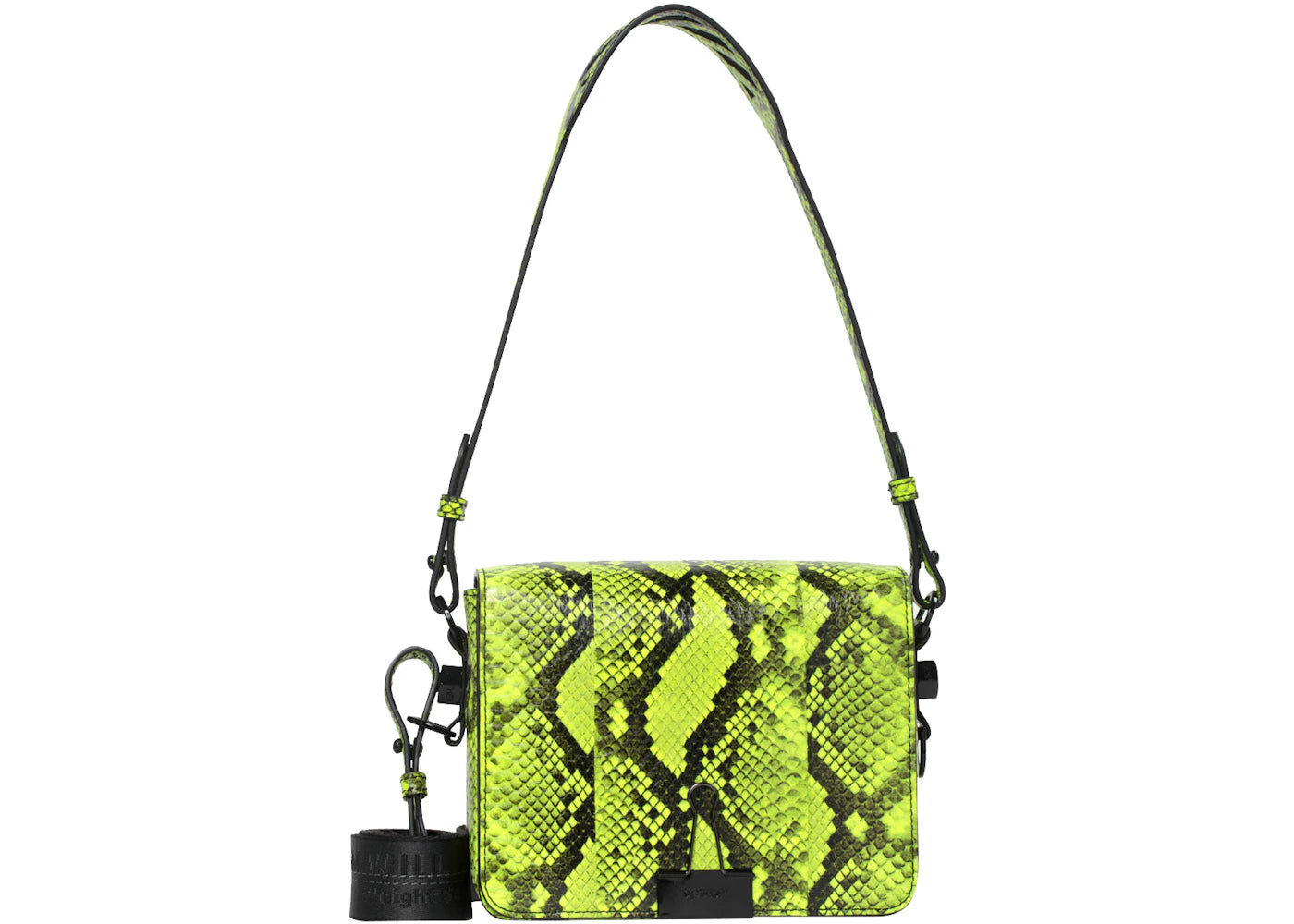 OFF-WHITE Binder Clip Bag Python Fluo Yellow