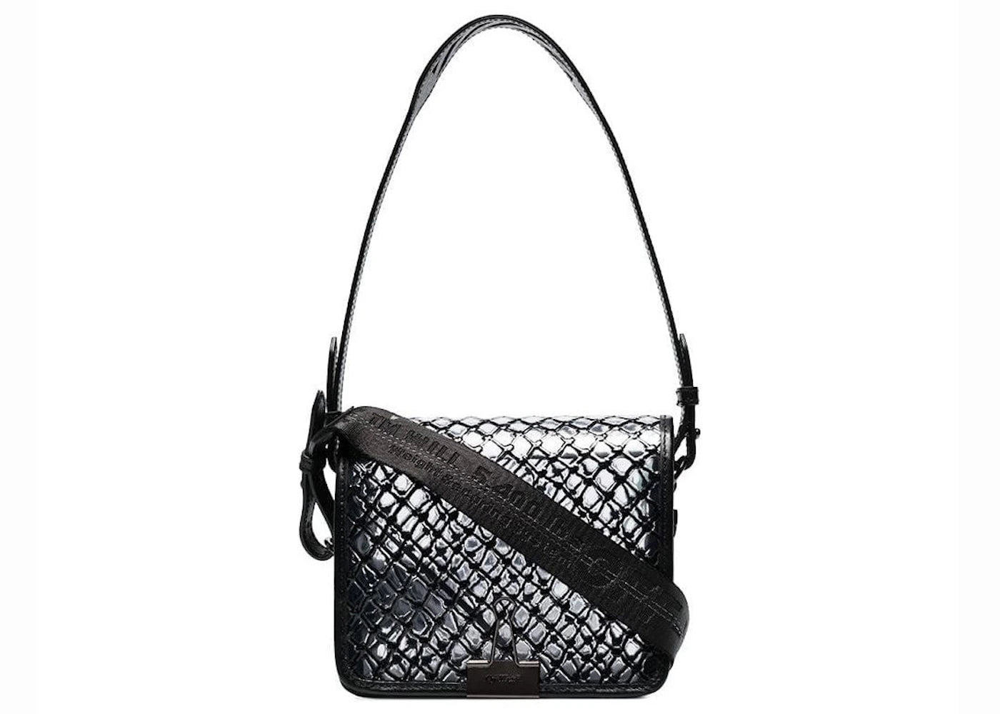 OFF-WHITE Binder Clip Bag Transparent Mesh Black