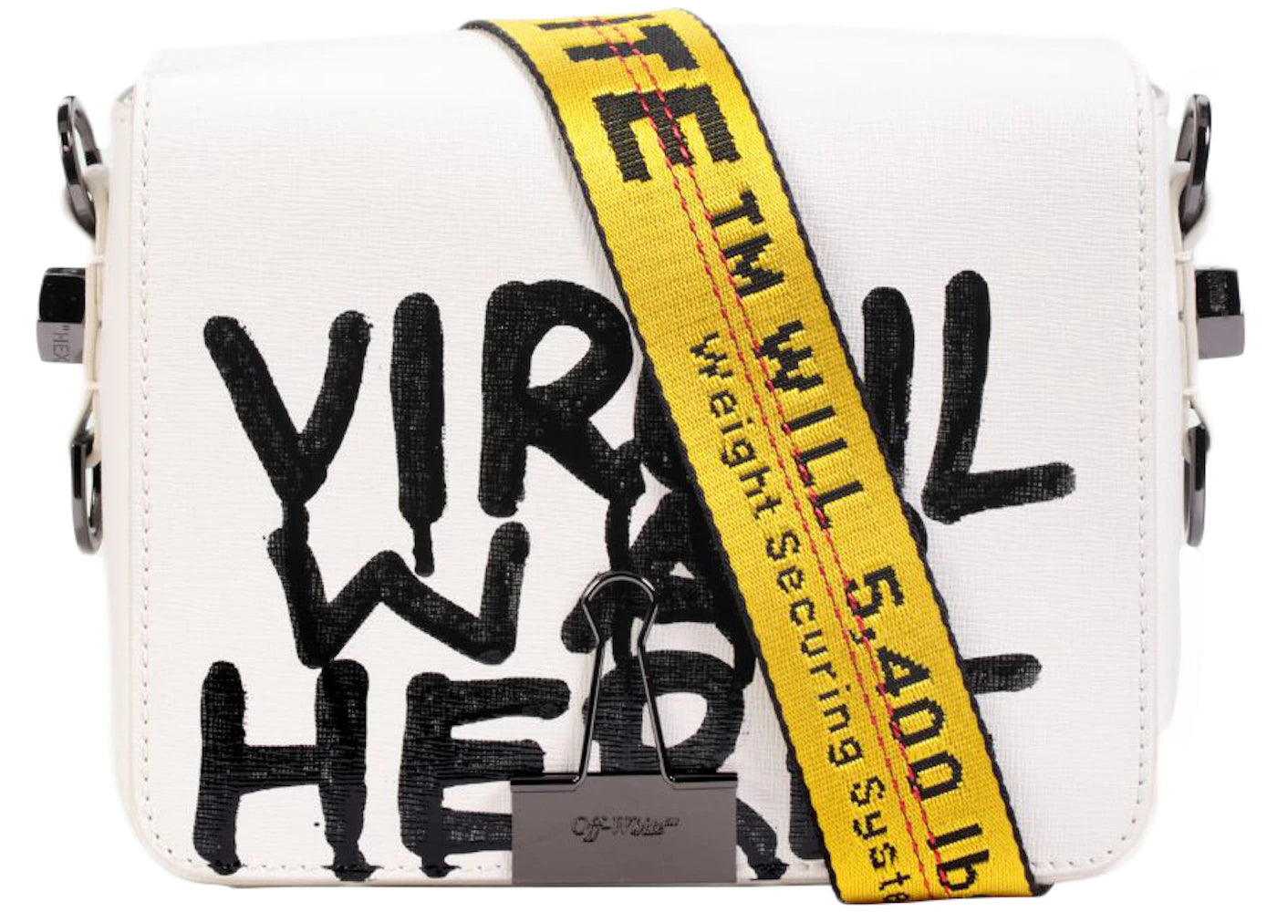 OFF-WHITE Binder Clip Bag Virgil Was Here White Yellow