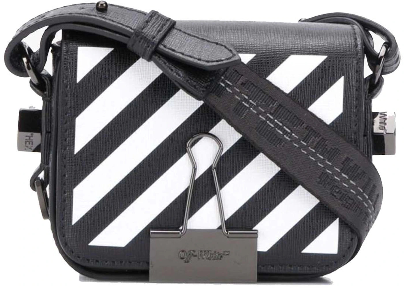 OFF-WHITE Binder Clip Bag Diag Baby Black White