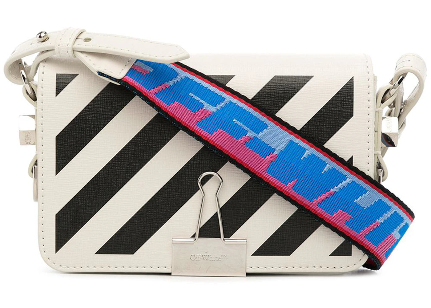 OFF-WHITE Binder Clip Shoulder Bag White Black Blue Pink