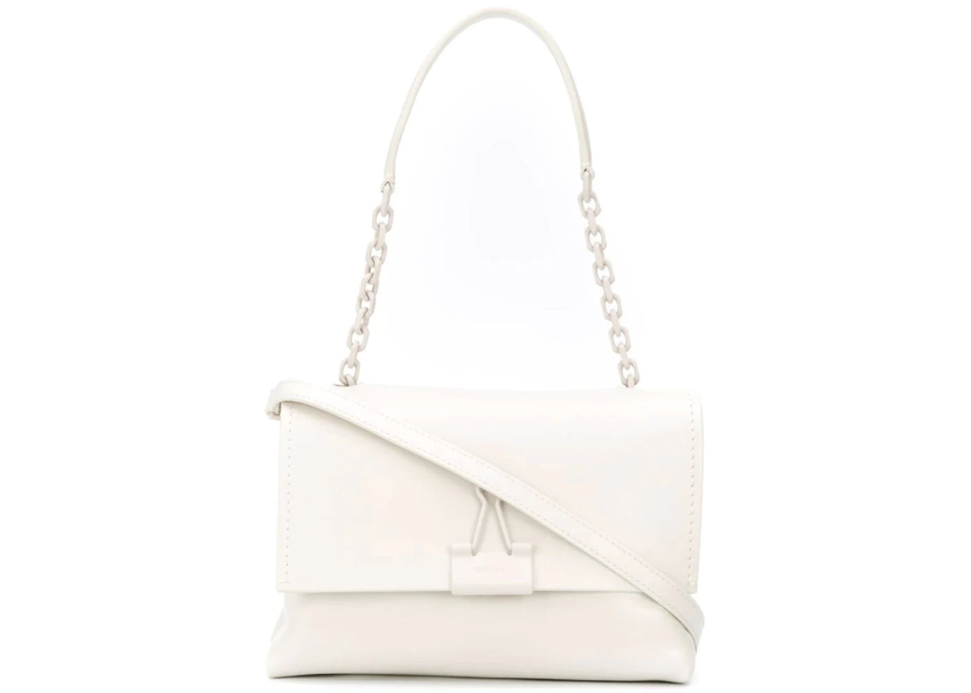 OFF-WHITE Soft Binder Clip Shoulder Bag White