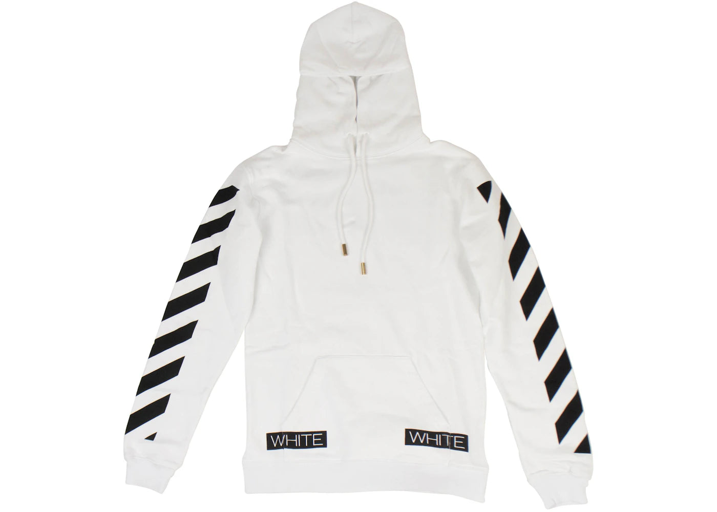 OFF-WHITE Blue Collar Hooded Sweatshirt White