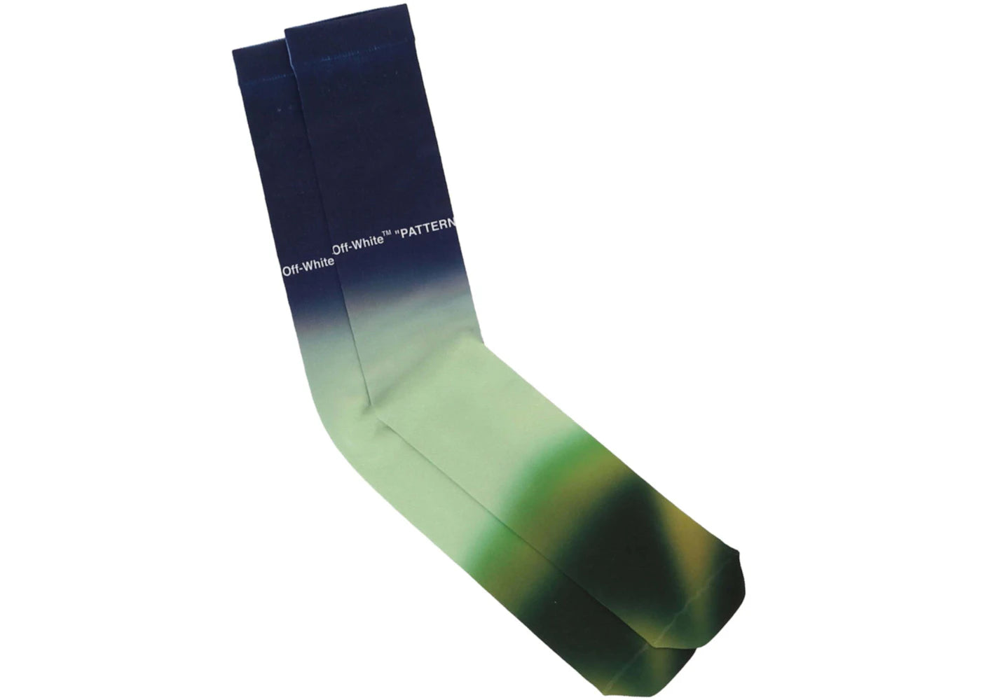 OFF-WHITE Blurred Logo Long Socks Green/White