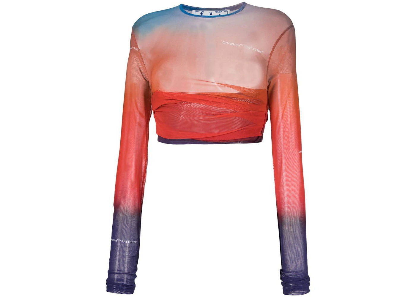 OFF-WHITE Blurred Tulle Top Red/Blue