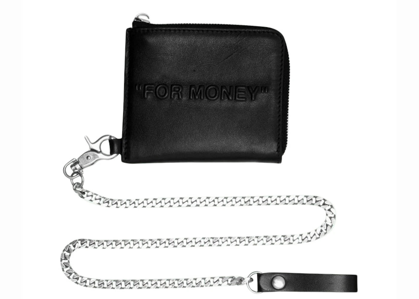 OFF-WHITE Bold Quote Chain Wallet "FOR MONEY" Black