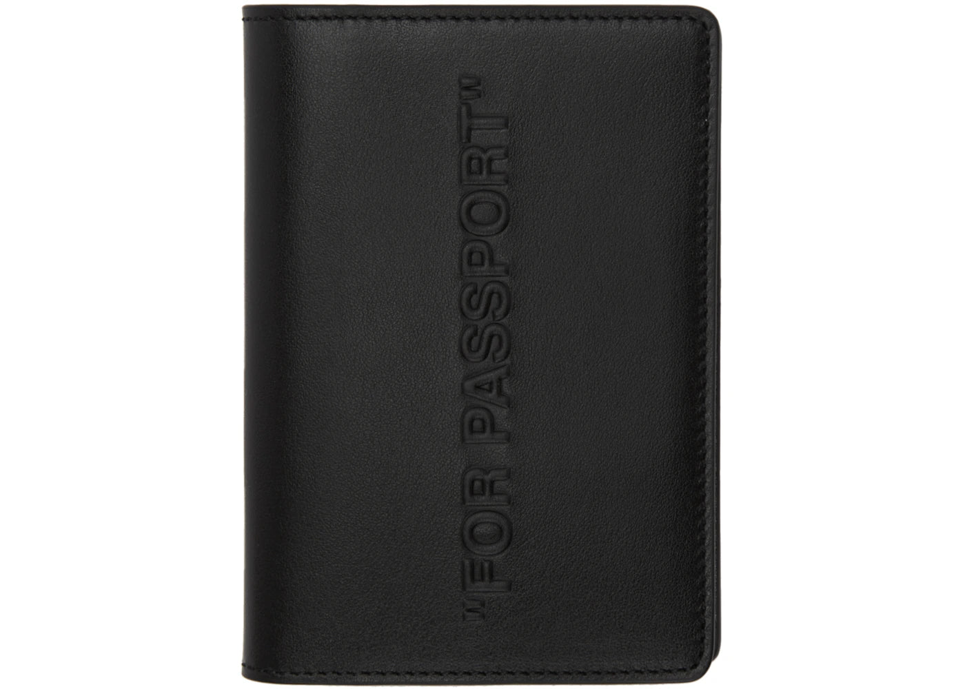 OFF-WHITE Bold Quote Passport Wallet "FOR PASSPORT" Black