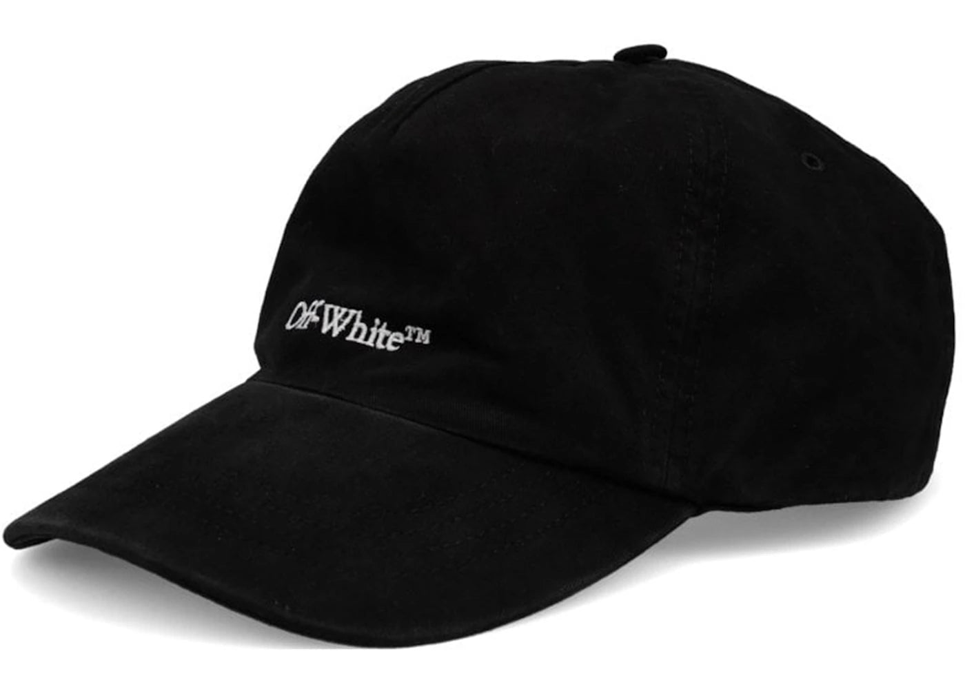 OFF-WHITE Bookish Logo Embroidered OBaseball Velcro Strapback Cap Black/White